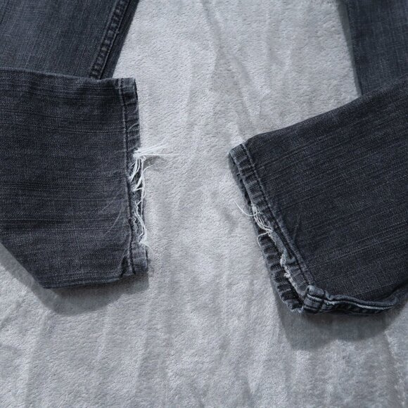 Levis 505 Jeans Mens 34x30 Black Straight Fit Whiskering Preppy Edgy Goth 36x30 - Picture 15 of 16